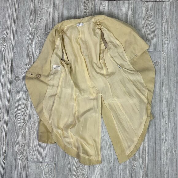 Brunello Cucinelli Vera Pelle Asymmetric Draped Leather Blazer Jacket Italian Si - Picture 12 of 14